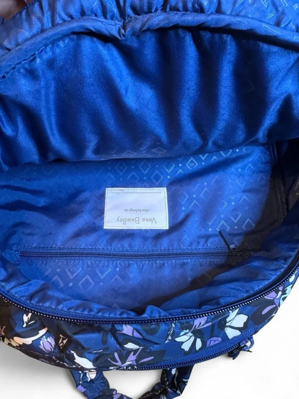 Vera Bradley Royal Blue Floral Quilted Backpack